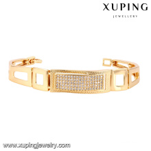 74514 Fashion Elegant CZ 18k Gold-Plated Metal Alloy Jewelry Watch Bracelet